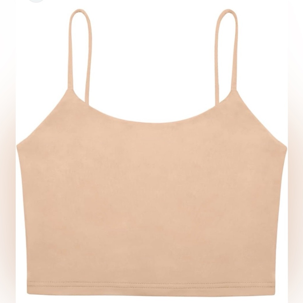 Cream base layering tank Women's Top cropped